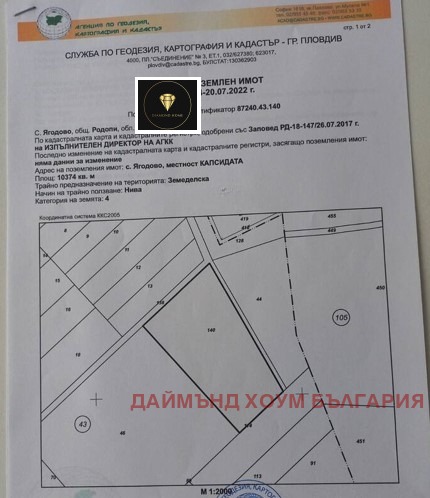 Προς πώληση  Οικόπεδο περιοχή Plovdiv , ΙΑγοδοβο , 10374 τ.μ | 62015296 - εικόνα [2]