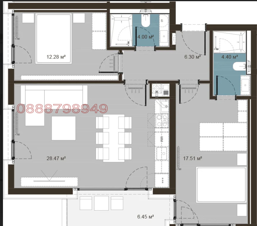 Продава 3-СТАЕН, гр. София, Малинова долина, снимка 3 - Апартаменти - 53899136