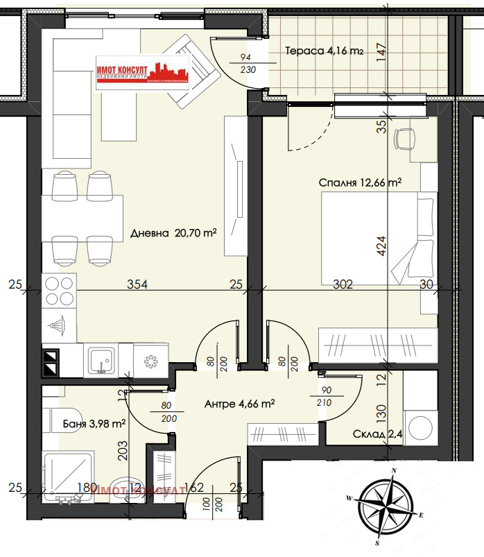 À vendre  1 chambre Plovdiv , Karchiyaka , 73 m² | 23265504 - image [2]