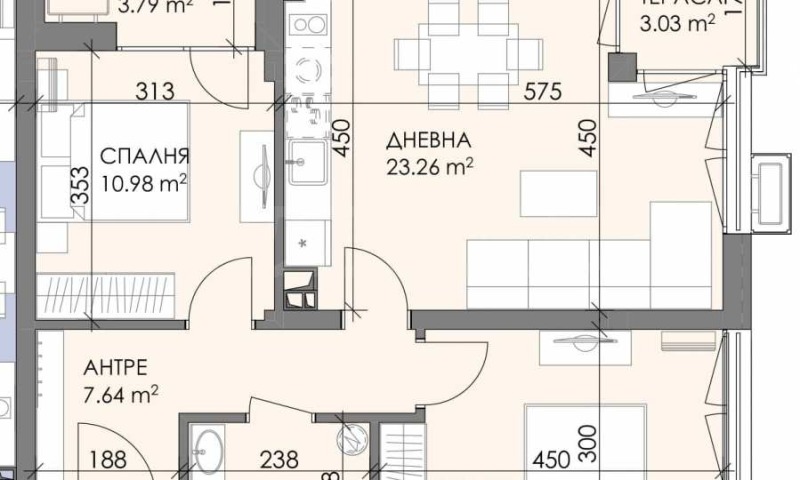 Продава  3-стаен град Бургас , Меден рудник - зона В , 95 кв.м | 28661957 - изображение [2]