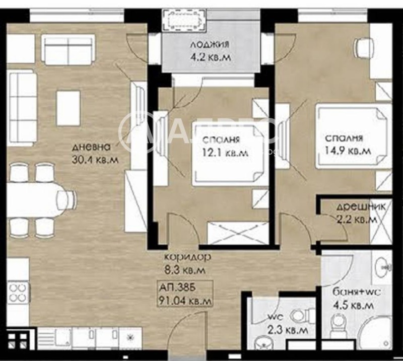 Продава 3-СТАЕН, гр. София, Дружба 2, снимка 2 - Апартаменти - 52694123