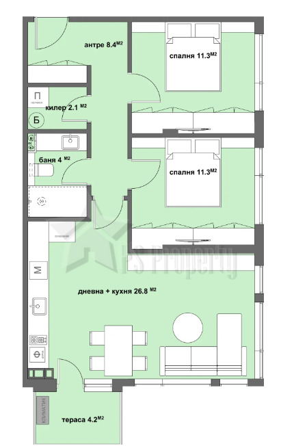 Продава 3-СТАЕН, гр. Стара Загора, Аязмото, снимка 2 - Апартаменти - 54632375