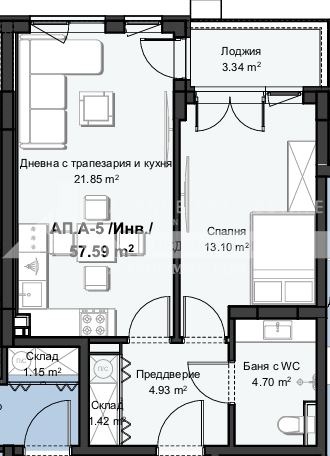 Продава 2-СТАЕН, гр. Пловдив, Христо Смирненски, снимка 2 - Апартаменти - 52498978