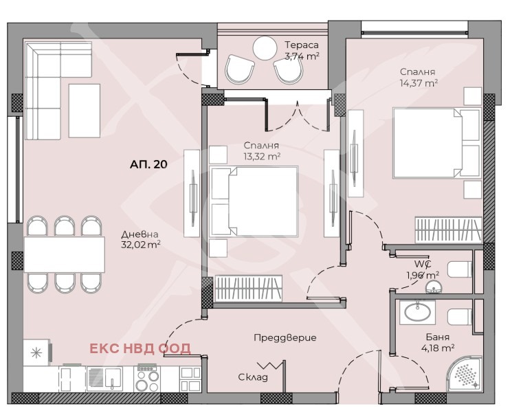 Na prodej  2 ložnice Plovdiv , Christo Smirnenski , 103 m2 | 48235711