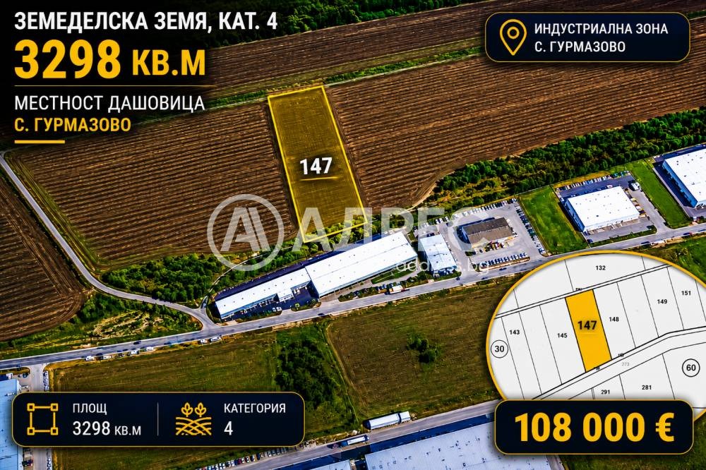 Продава ЗЕМЕДЕЛСКА ЗЕМЯ, гр. Божурище, област София област