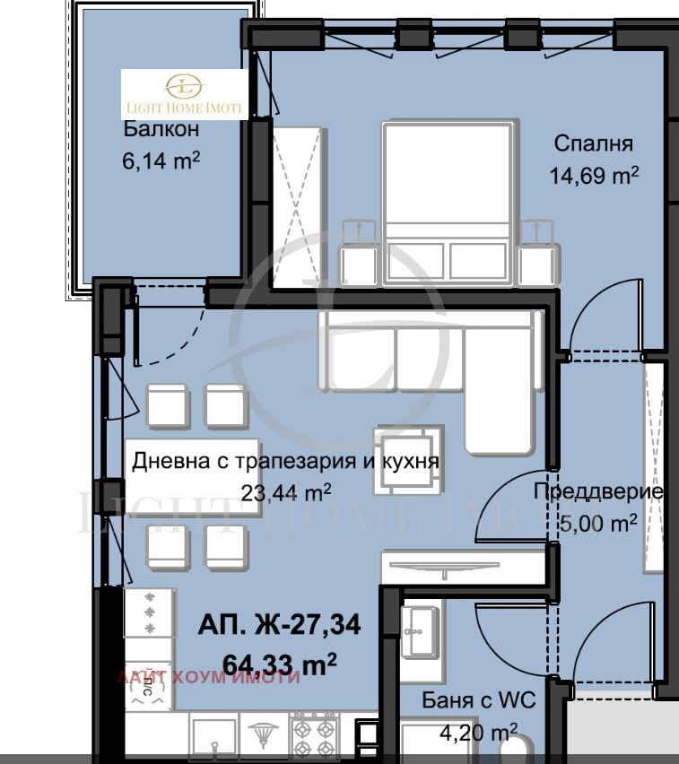 De vânzare  1 dormitor Plovdiv , Hristo Smirnensci , 82 mp | 50553355 - imagine [4]