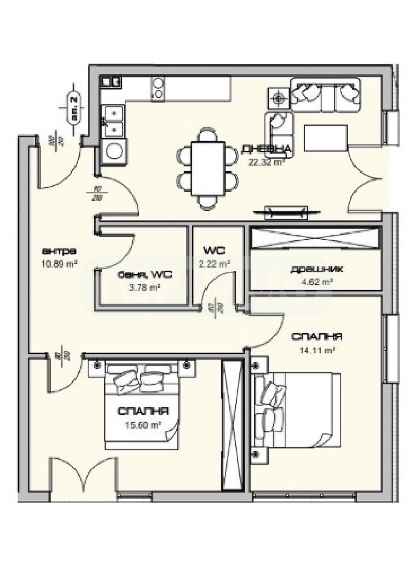 Продава 3-СТАЕН, гр. Варна, Владислав Варненчик 1, снимка 2 - Aпартаменти - 49524350