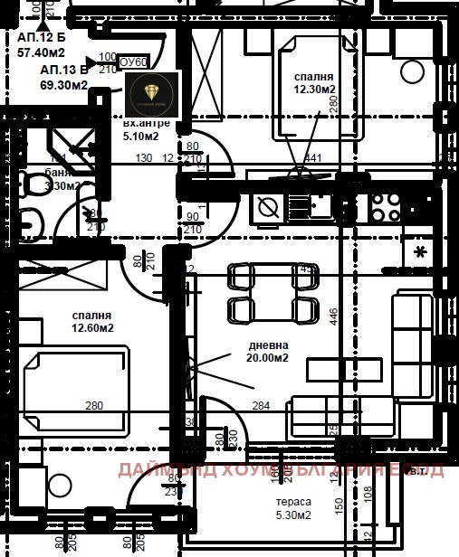 На продаж  2 спальні Пловдив , Тракия , 81 кв.м | 99648440 - зображення [2]