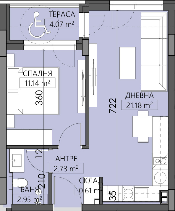 Продава  2-стаен град Пловдив , Младежки Хълм , 59 кв.м | 26186189 - изображение [4]