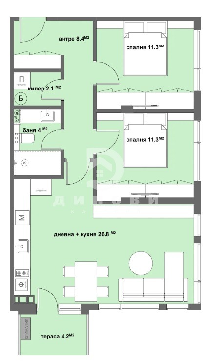 À venda  2 quartos Stara Zagora , Aiazmoto , 94 m² | 97104397 - imagem [4]