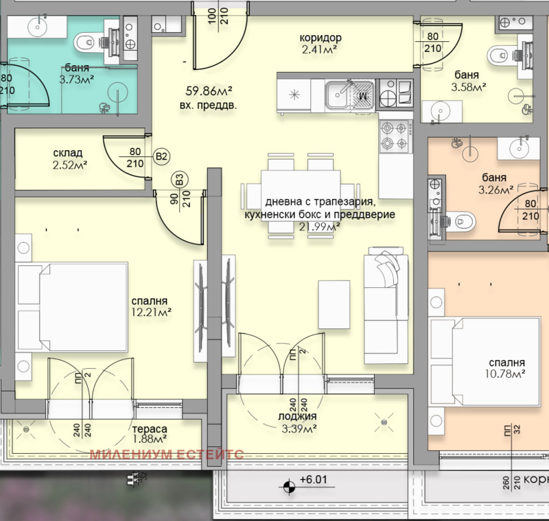 Na prodej  1 ložnice Sofia , Malinova dolina , 71 m2 | 59458055 - obraz [7]