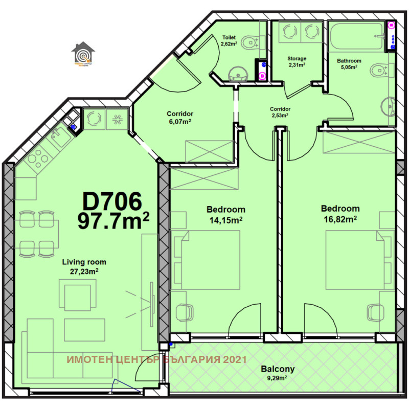 Продава 3-СТАЕН в град София, Младост 1 - 116 кв.м / 295 695 € » 578 329.15 лв., ИМОТЕН ЦЕНТЪР БЪЛГАРИЯ 2021