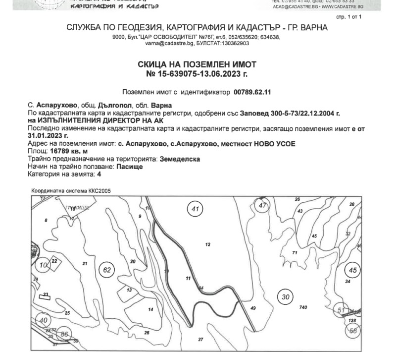 Продава ЗЕМЕДЕЛСКА ЗЕМЯ, с. Аспарухово, област Варна, снимка 3 - Земеделска земя - 47450847