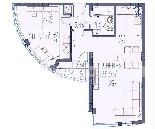 In vendita  1 camera da letto Plovdiv , Hristo Smirnenski , 94 mq | 22068473 - Immagine [2]