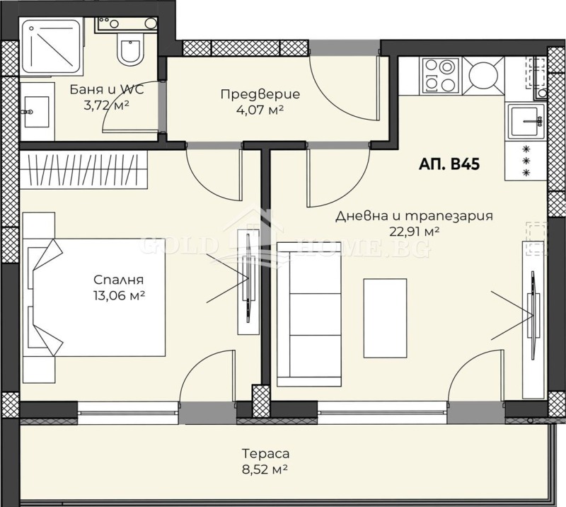 Zu verkaufen  1 Schlafzimmer Plowdiw , Hristo Smirnenski , 69 qm | 43865200 - Bild [2]