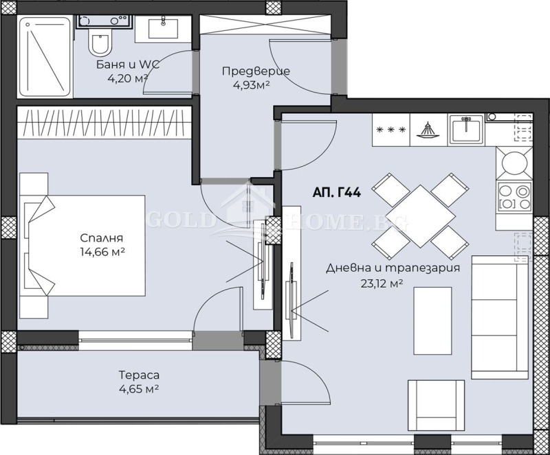 Zu verkaufen  1 Schlafzimmer Plowdiw , Hristo Smirnenski , 69 qm | 43865200 - Bild [6]