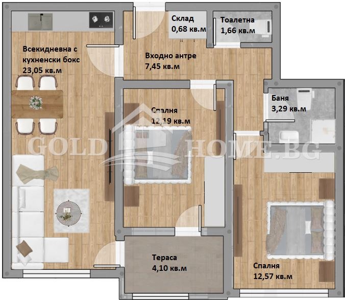 Satılık  2 yatak odası Plovdiv , Hristo Smirnenski , 91 metrekare | 39193503 - görüntü [2]