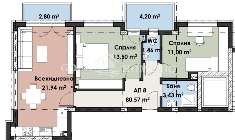 Zu verkaufen  2 Schlafzimmer Plowdiw , Karschijaka , 98 qm | 39753862 - Bild [2]