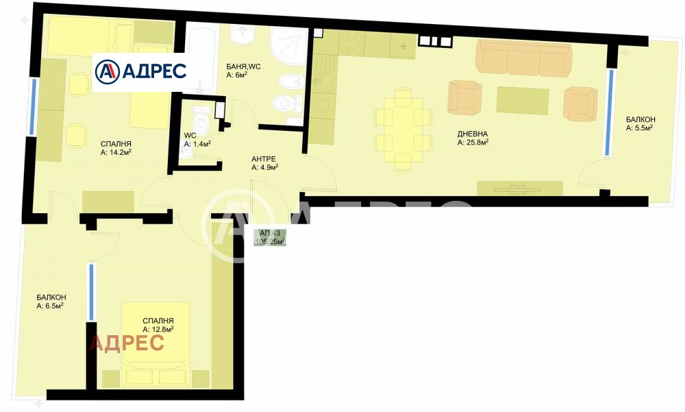 Продава 3-СТАЕН, гр. Варна, Гранд Мол, снимка 2 - Апартаменти - 53897508