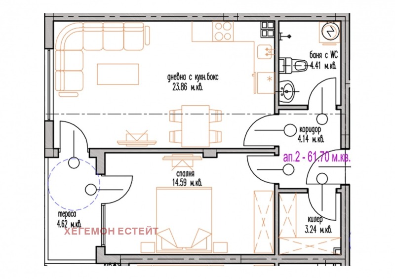 Продава 2-СТАЕН, гр. Варна, м-т Горна Трака, снимка 3 - Aпартаменти - 46520264