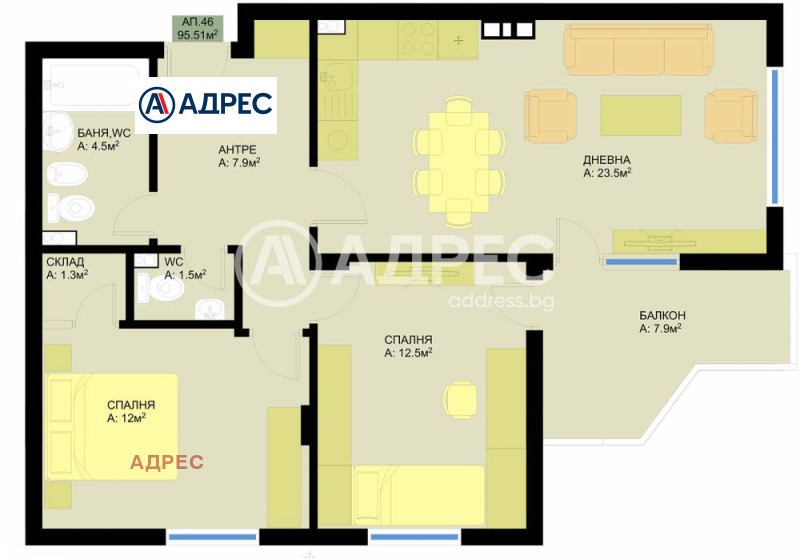 Продава 3-СТАЕН, град Варна, Гранд Мол • 229000 € / 447885.07 лв. • 73255465 1