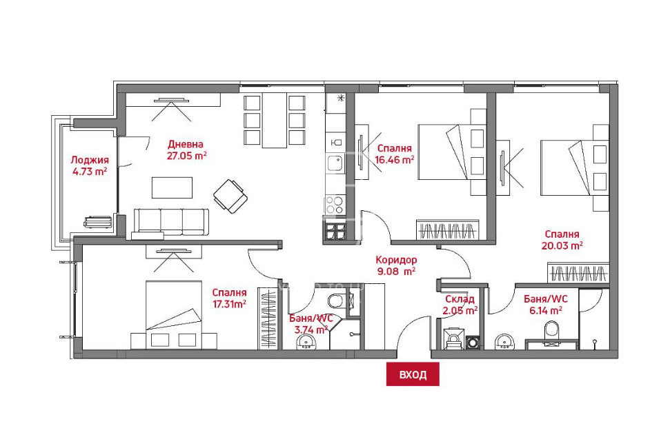 Продава 4-СТАЕН, гр. София, Манастирски ливади, снимка 13 - Апартаменти - 54077316