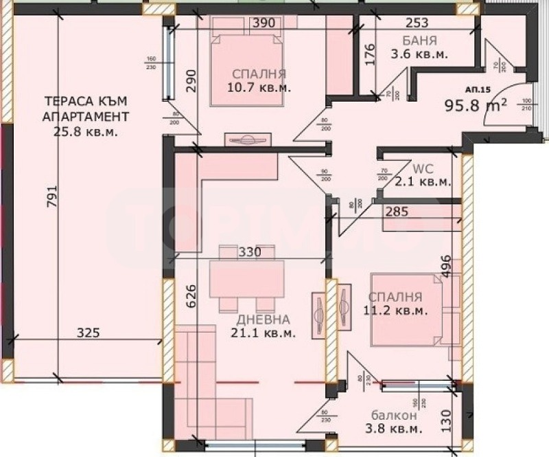 Satılık  2 yatak odası Varna , Pobeda , 107 metrekare | 37192299 - görüntü [4]