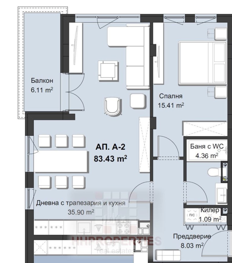 À venda  1 quarto Plovdiv , Hristo Smirnenski , 102 m² | 47272102 - imagem [2]