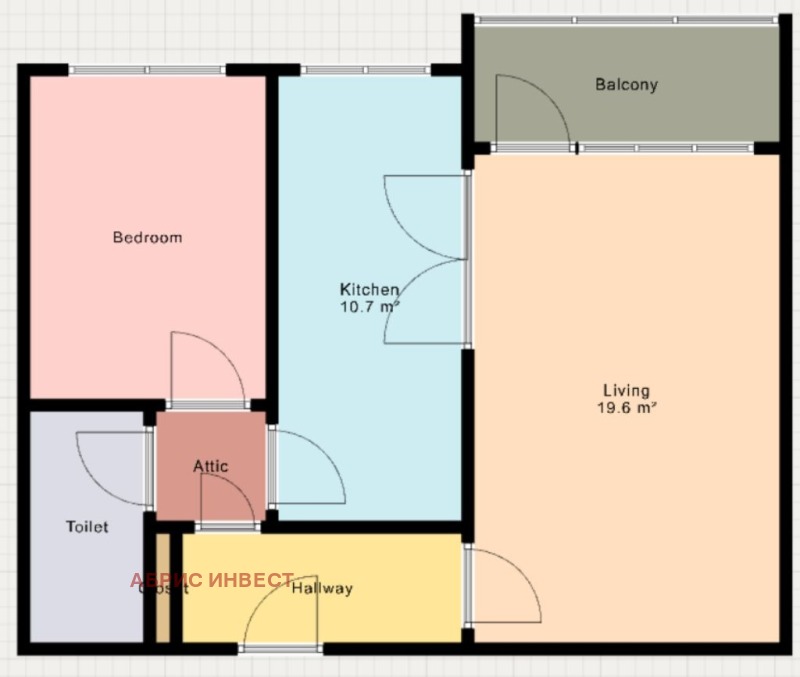 Продава 2-СТАЕН в град София, Мусагеница - 63 кв.м / 195 000 € » 381 386.85 лв., АБРИС ИНВЕСТ