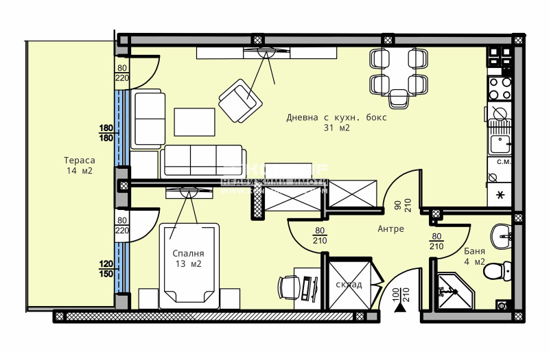 Satılık  1 yatak odası Plovdiv , Vastaniçeski , 83 metrekare | 31586369 - görüntü [2]