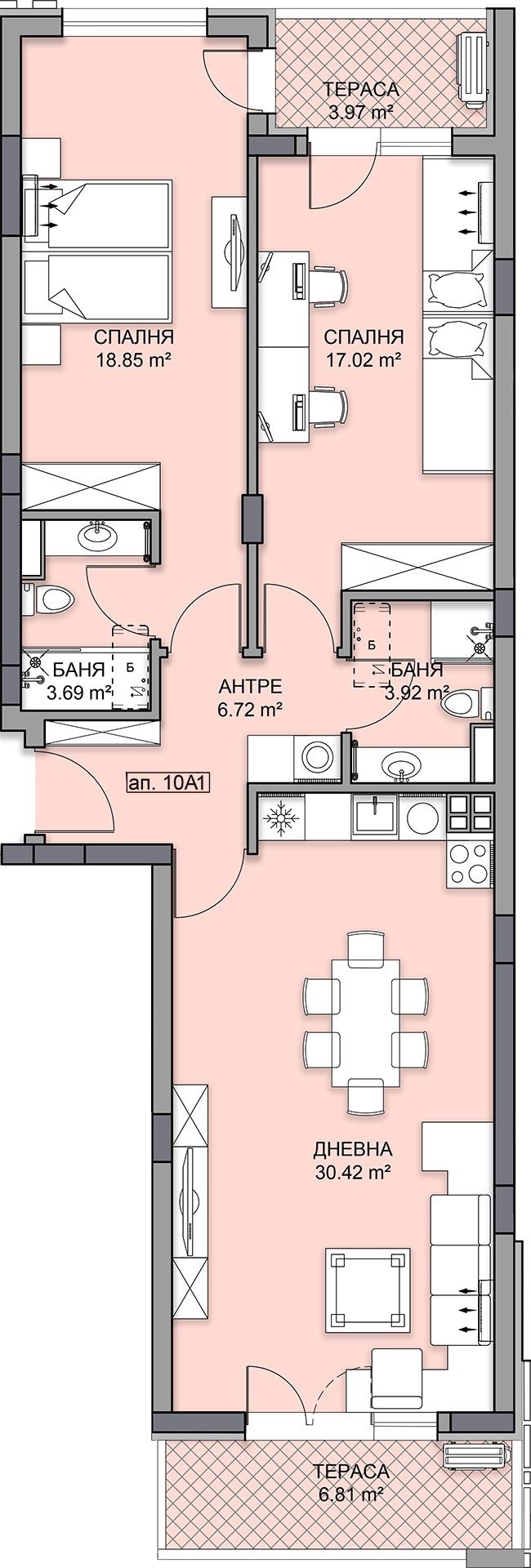 Продава 3-СТАЕН, гр. Пловдив, Гагарин, снимка 2 - Aпартаменти - 49220697