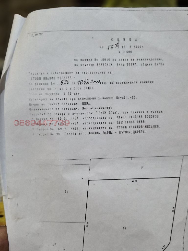 Продава ПАРЦЕЛ, гр. Варна, с. Звездица, снимка 2 - Парцели - 52937175