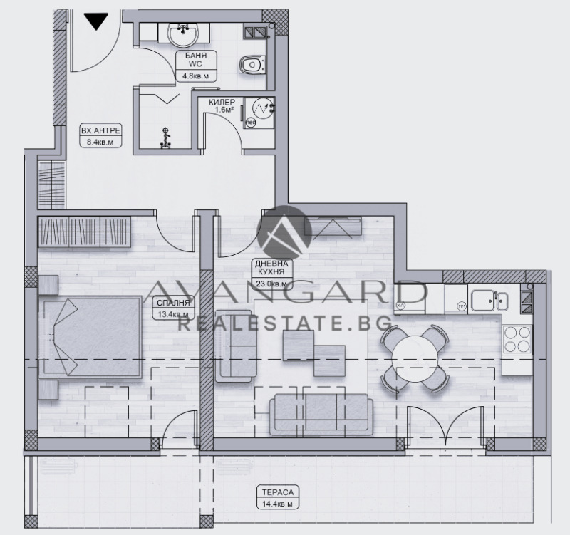 Продава 2-СТАЕН в град Пловдив, Кършияка - 89 кв.м / 146 734 € » 286 986.76 лв., АВАНГАРД РИЪЛ ЕСТЕЙТ