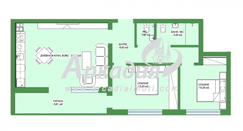 In vendita  2 camere da letto Plovdiv , Komatevo , 107 mq | 12058027