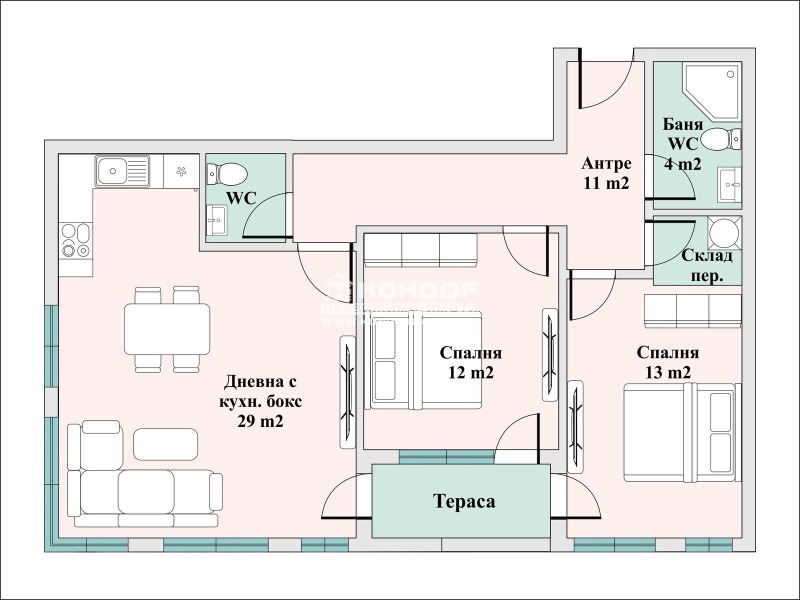 Satılık  2 yatak odası Plovdiv , Trakiya , 105 metrekare | 61897041 - görüntü [4]