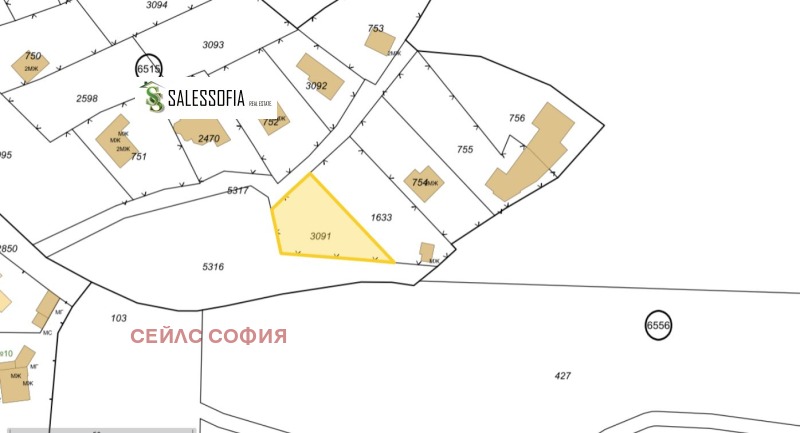Продава ПАРЦЕЛ в град София, с. Герман - 426 кв.м / 63 900 € » 124 977.54 лв., СЕЙЛС СОФИЯ