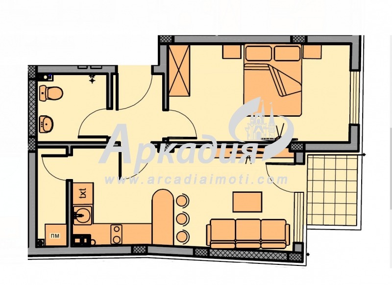 Na prodej  1 ložnice Plovdiv , Christo Smirnenski , 63 m2 | 51543813 - obraz [2]