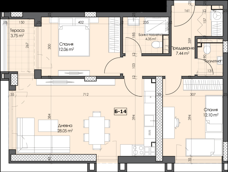 Продава 3-СТАЕН, гр. Пловдив, Гагарин, снимка 3 - Апартаменти - 53370066