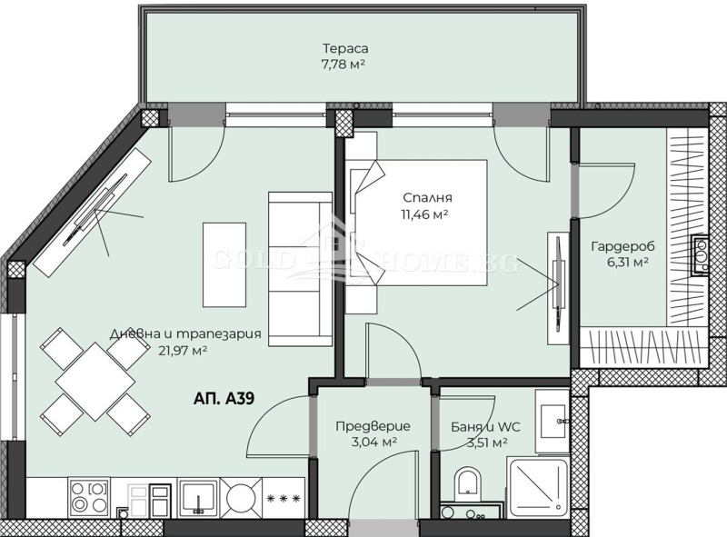 Till salu  1 sovrum Plovdiv , Hristo Smirnenski , 56 kvm | 39526258 - bild [6]