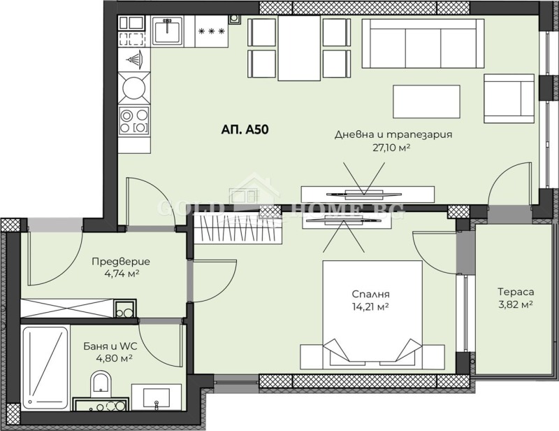 Till salu  1 sovrum Plovdiv , Hristo Smirnenski , 56 kvm | 39526258 - bild [9]