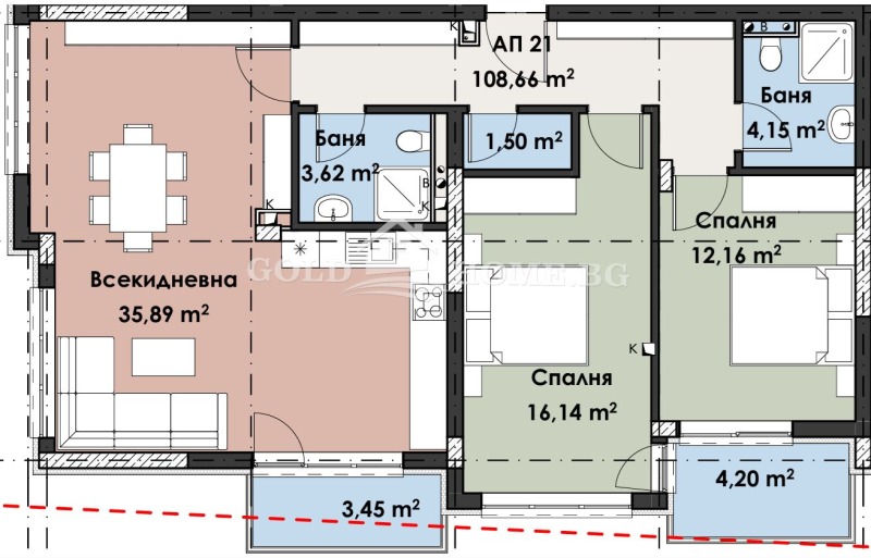 For Sale  2 bedroom Plovdiv , Karshiyaka , 123 sq.m | 83899590 - image [2]