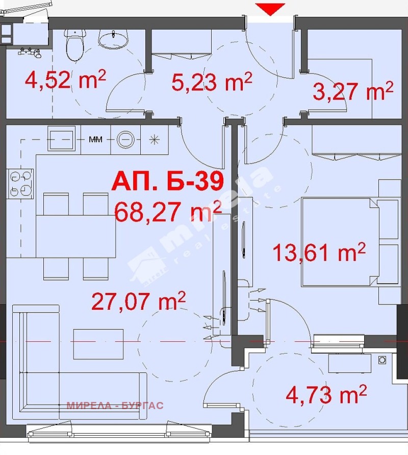 Продава 2-СТАЕН, гр. Бургас, Славейков, снимка 2 - Aпартаменти - 47864109