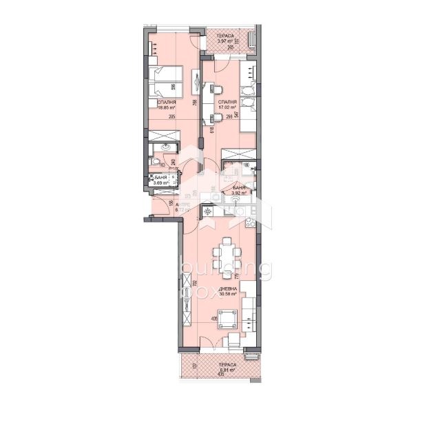 De vânzare  2 dormitoare Plovdiv , Gagarin , 128 mp | 50796569 - imagine [2]
