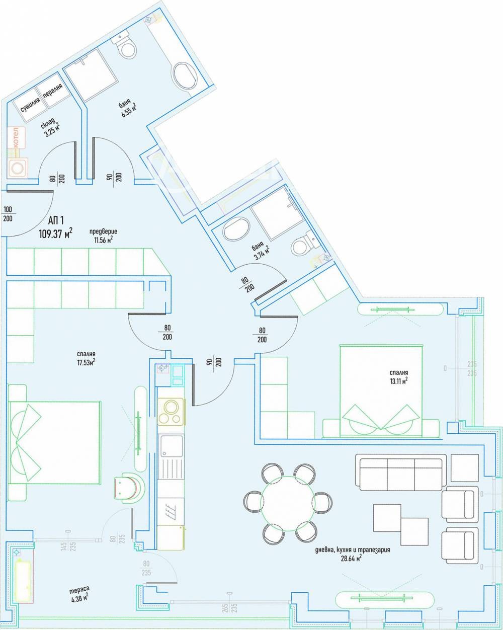 Продава 3-СТАЕН, гр. София, Малинова долина, снимка 4 - Апартаменти - 49383623