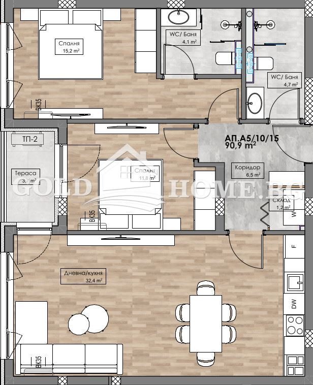 Na sprzedaż  2 sypialnie Plowdiw , Karszijaka , 106 mkw | 30196343 - obraz [4]