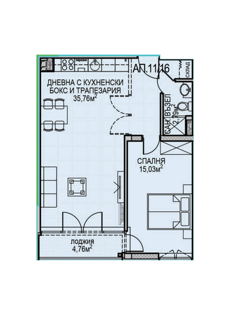 Продава 2-СТАЕН, гр. София, Обеля 2, снимка 2 - Апартаменти - 51343822