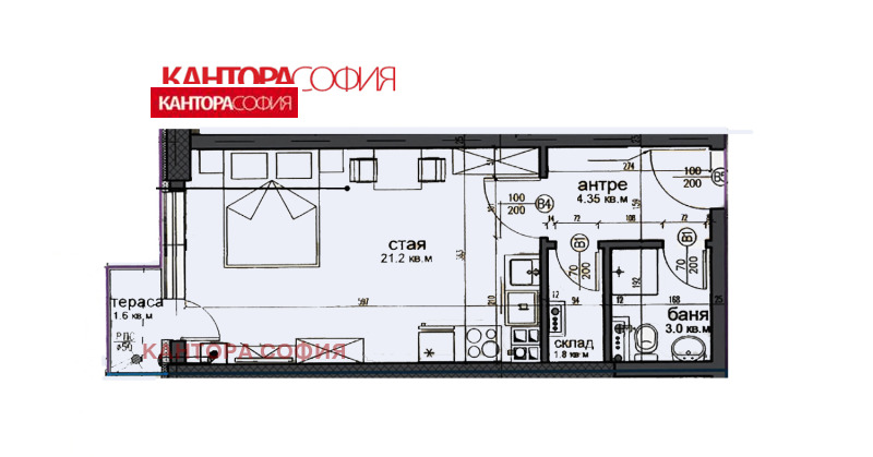 À vendre  Studio Sofia , Vitocha , 47 m² | 16664602 - image [6]