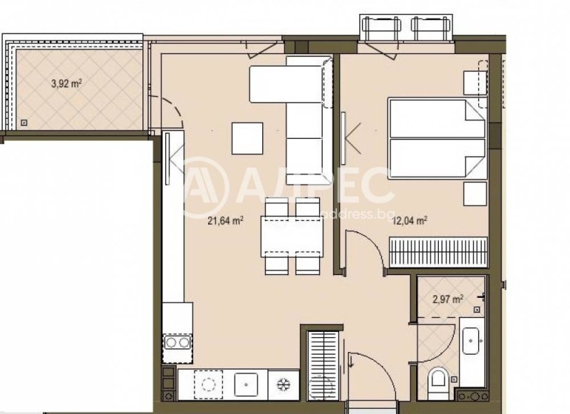 En venta  1 dormitorio Sofia , Vrabnitsa 1 , 63 metros cuadrados | 75315609 - imagen [2]