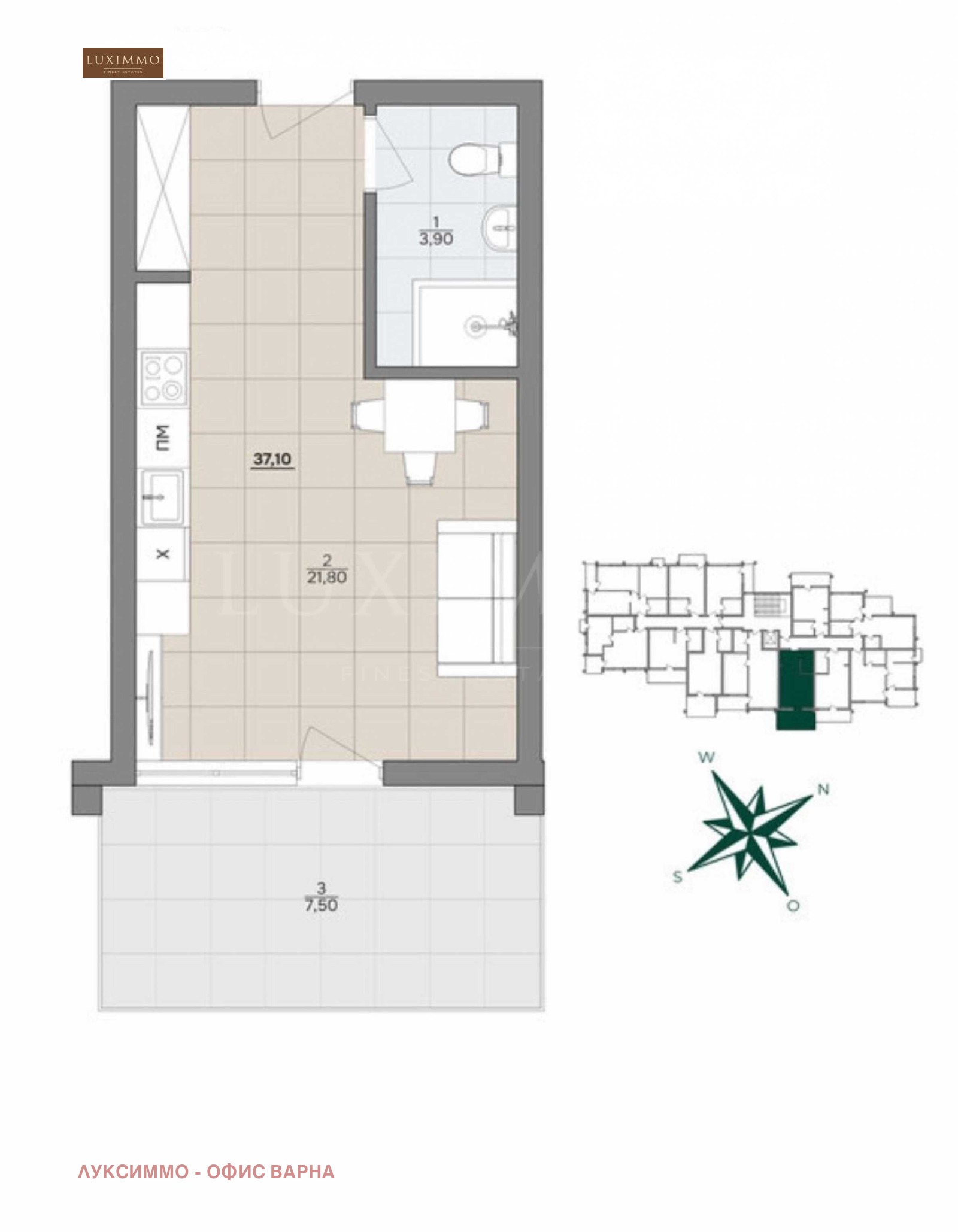 Продава 1-СТАЕН, гр. Варна, м-т Ален мак, снимка 6 - Апартаменти - 54702354