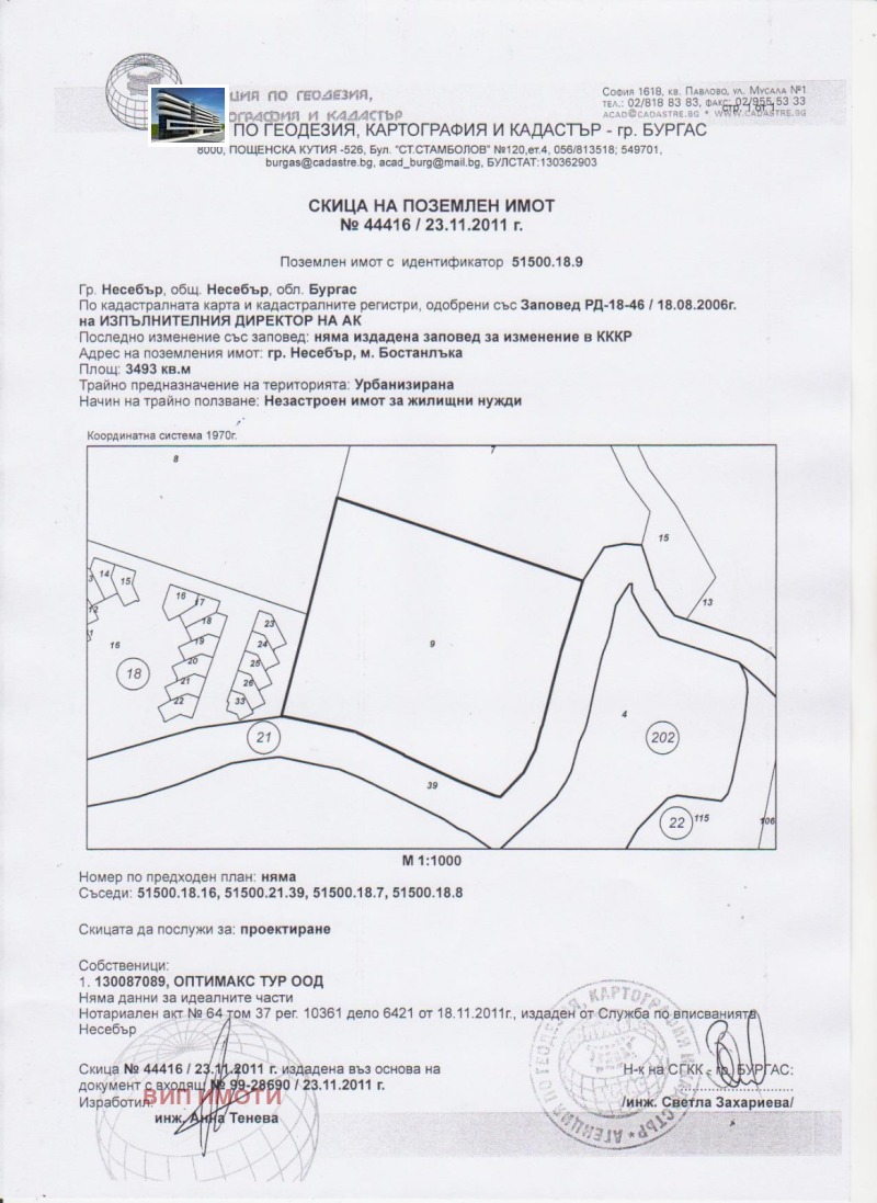 Продава ПАРЦЕЛ в област Бургас, с. Кошарица - 3493 кв.м / 349 300 € » 683 171.42 лв., ВИП ИМОТИ